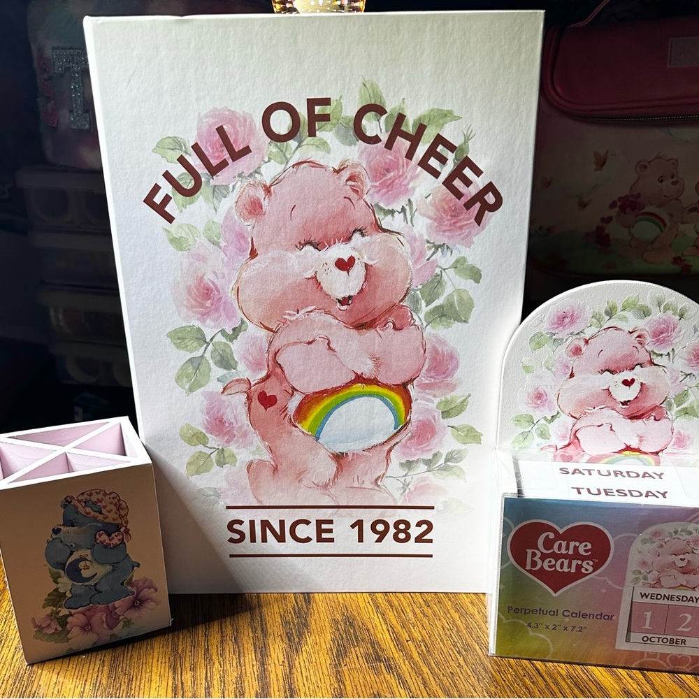 Care Bears Storage, Pencil Box and Calendar trio set